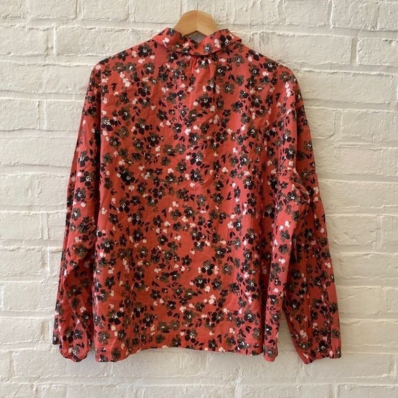 Johnny Was || Calme Boxy Button Down Shirt High Low Floral Pink Medium NWT