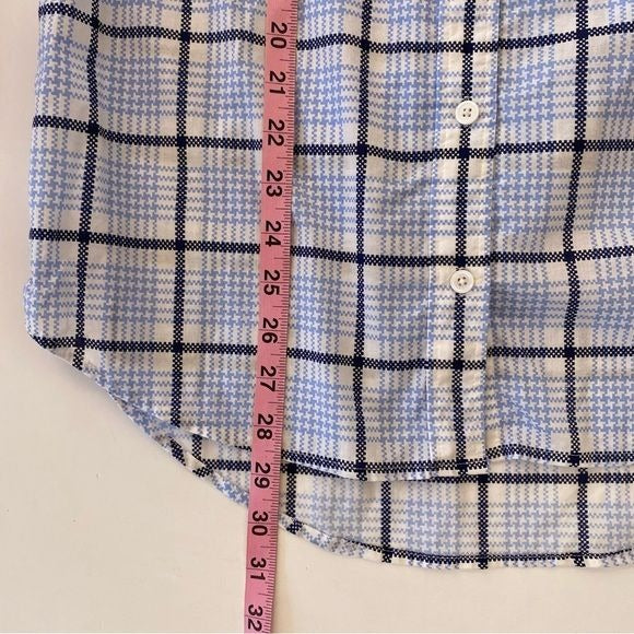 Equipment || Plaid Button Down Shirt with Pockets Cotton Blue Small