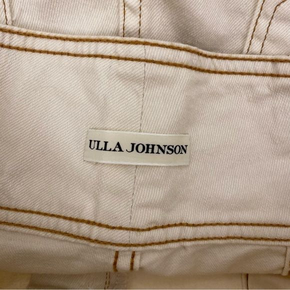 Ulla Johnson || Ellis High Rise Ankle Flare Jeans Button Fly Cream 6