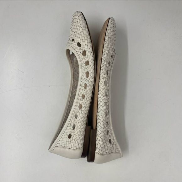 Loeffler Randall || Maura Woven Flat in Optic White 10