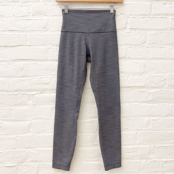 Lululemon || Align Pant II 25" Mini Heathered Herringbone Gray Black 4