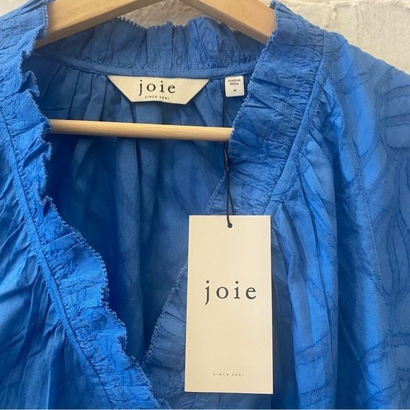 Joie || Drawley Sleeveless Ruffle Top in Regatta Blue Medium NWT