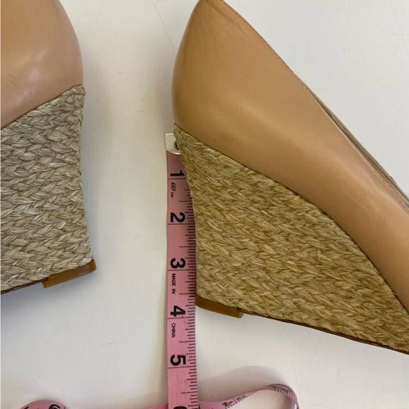 L.K. Bennett || Estela Espadrille Wedge Peeptoe Pump Nude Tan 41