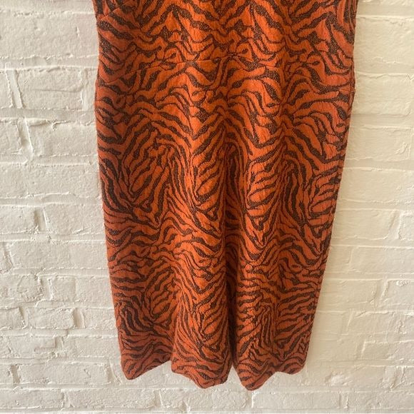 Anthropologie || Brigitte Jacquard Tiger Dress Orange Small