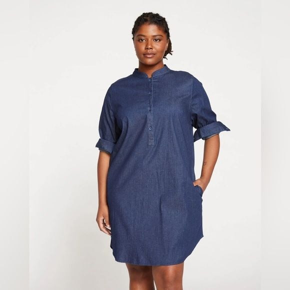 Universal Standard || Hannah Denim Shirt Dress Dark Indigo Small 14/16 NWT