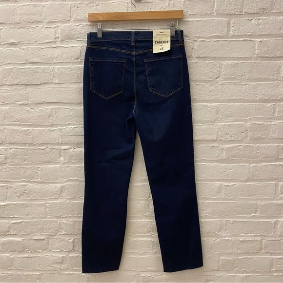 L’AGENCE || Sada High Rise Cropped Slim Skinny Jeans Dark Wash 28