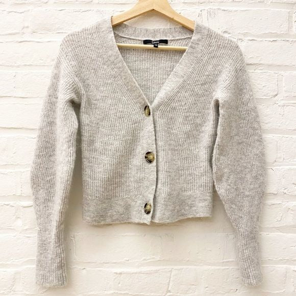 Quince || Baby Alpaca Wool Cropped Cardigan Light Gray XS