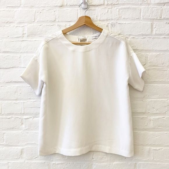 Madewell || Crepe Premiere Bow Back Tee White XS