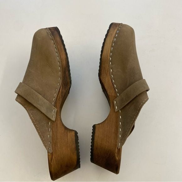 Lotta From Stockholm || Leather Clogs Tan Beige Brown 39