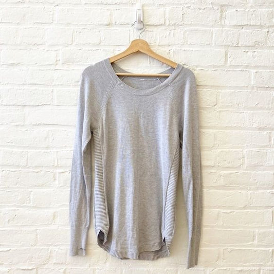 Lululemon || Hello Aloe Pullover Sweater Heathered Silverscreen Gray 8 ?