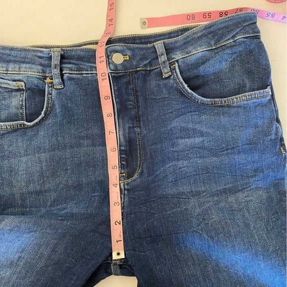 Anthropologie Dd Pilcro The Yaya Kick Flare Jeans Cropped Blue 34