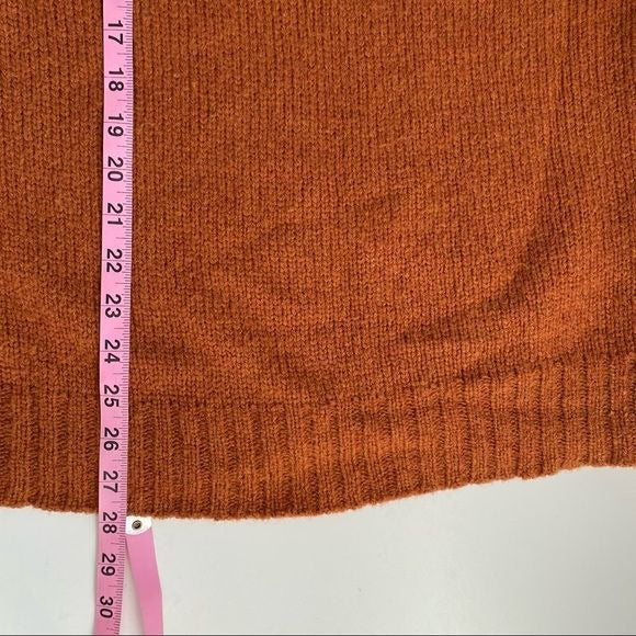 Anthropologie || Moth Dashed Pointelle Sweater Pullover Orange Alpaca Blend S