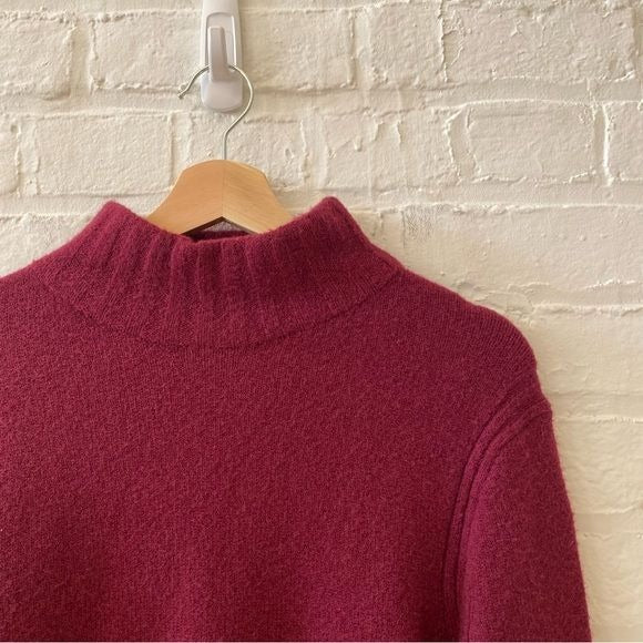 J. Crew || Mockneck Sweater in Supersoft Yarn Isabel Burgundy Red Small