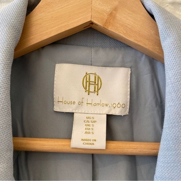 House of Harlow 1960 || Pointed Notched Lapel Blazer Jacket Light Blue Small