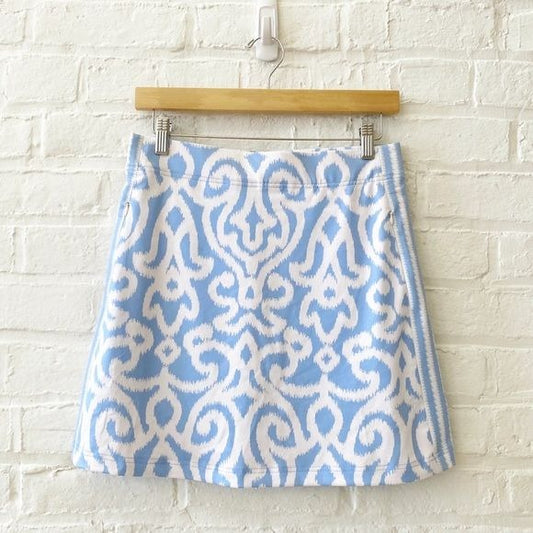 Gretchen Scott || Skippy Skort Skirt Light Blue + White Arabesque XS