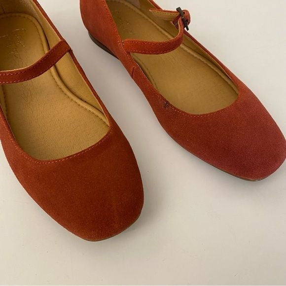 Crown Vintage || Sillani Mary Jane Flat Rust Red Suede 6