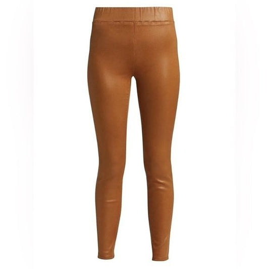 L'AGENCE || l Rochelle Coated Pull-On Skinny Jeans Leggings Hazelnut Tan Large