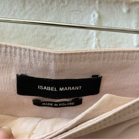 Isabel Marant || Ovida Side Slit Pants Cropped Trousers Cream Blush 40 US 8