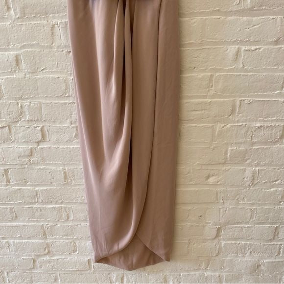 Shona Joy || Core Knot Draped Dress Dusty Ballet Pink 2