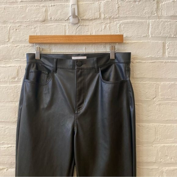 LOFT || Faux Leather Flare Crops in Black NWT 8