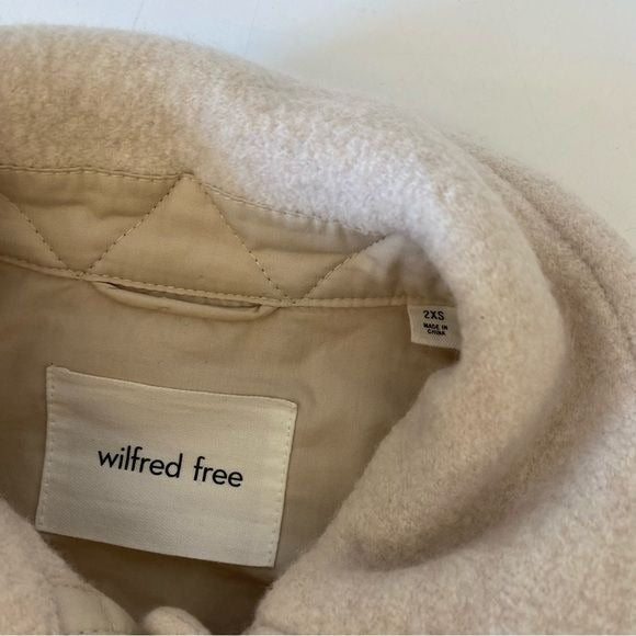 Aritzia || Wilfred Free Ganna Cropped Shirt Jacket Heather Bone Wool XXS