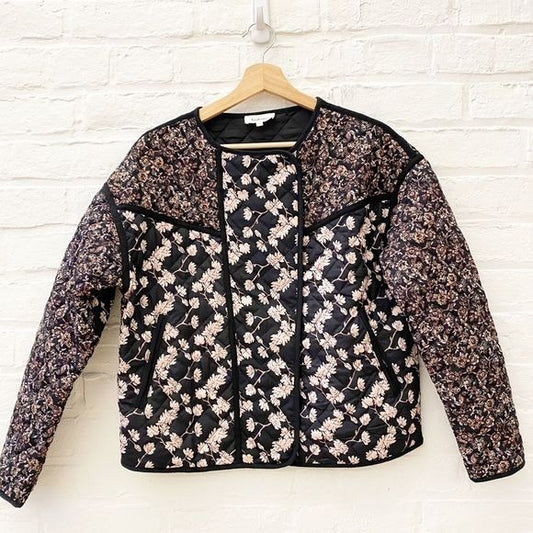 Boheme || Hermoine Quilted Floral Jacket Black XS