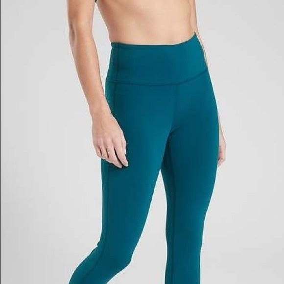 Athleta || High Rise Chaturanga Tight Leggings Deep Teal Peacock Small