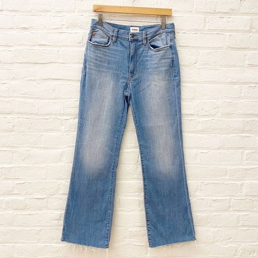 Hudson || Blair Boot Cut Jeans Raw Hem Blue 30