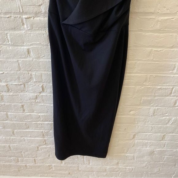 Marcella || Tiffany Asymmetrical Stretch Midi Dress Black XL NWT