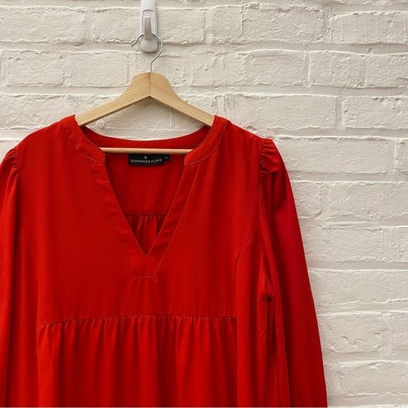 Tuckernuck || Pomander Place Crepe Kenzo Dress Long Sleeve Red XXL