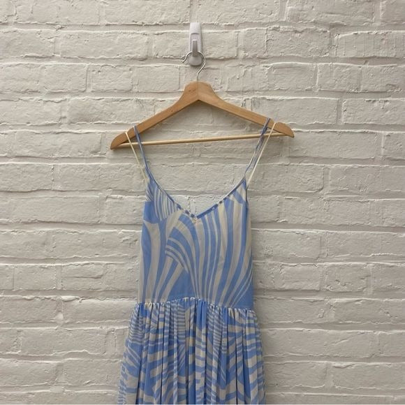 MISA Los Angeles || Kalita Strappy Tiered Maxi Dress Casablanca Blue Small NWT