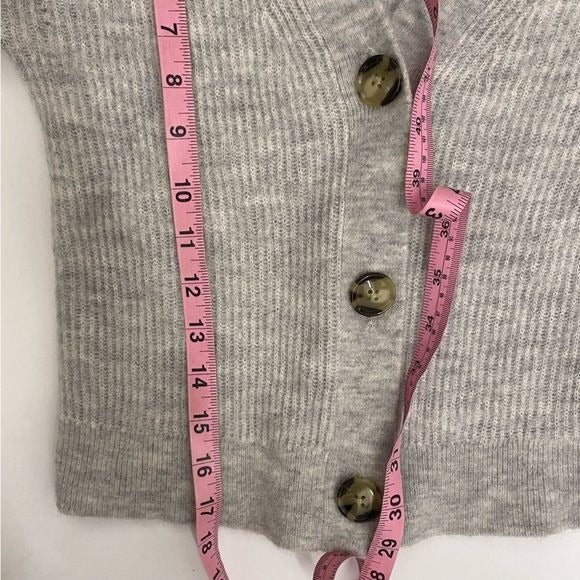 Quince || Baby Alpaca Wool Cropped Cardigan Light Gray XS