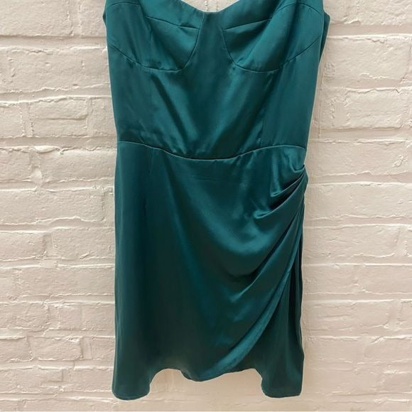 Reformation || Fonda Corset Silk Mini Dress Emerald Green 8