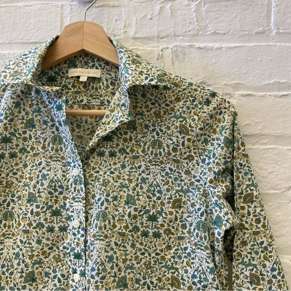 Ann Mashburn || Tomboy Popover Shirt Liberty Imran Tana Lawn Cotton Elephants XS