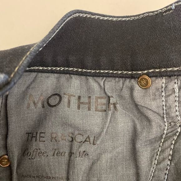 Mother || The Rascal Coffee Tea or Me Dark Wash Straight Jean 27