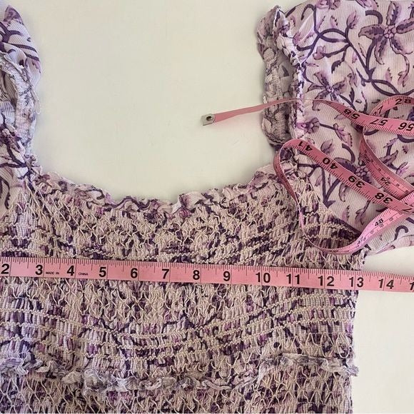 Anthropologie || Saylor Wynnie Smocked Mini Dress Floral Purple XS