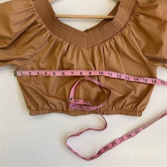 A.L.C. || Naya Crop Top Wide Neck Tan Beige 4