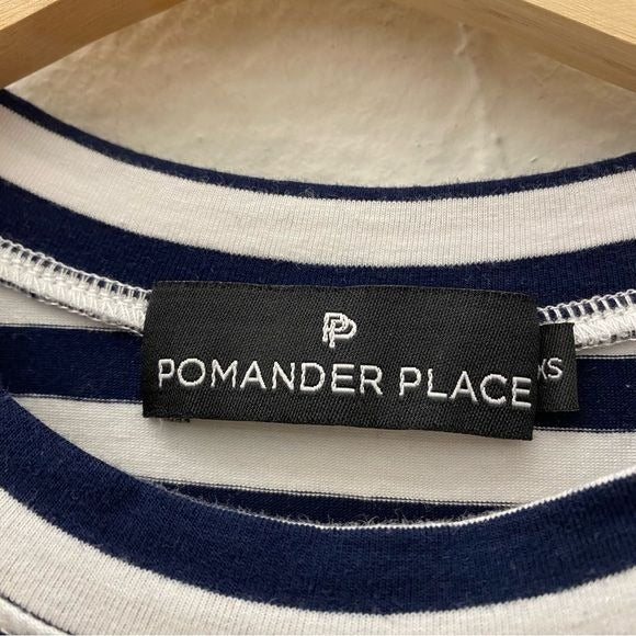 Tuckernuck || Pomander Place Zoe Cotton T-Shirt Mini Dress Swing Navy Stripe XS