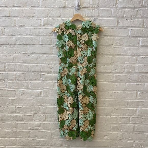 Anthropologie || HD in Paris Lace Garden Pencil Dress Floral Green 4