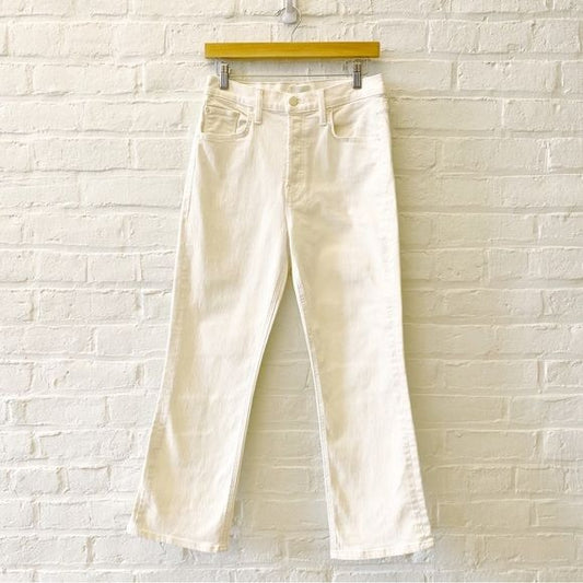 MOTHER || The Tripper Crop Flare in Play Date Antique White 29