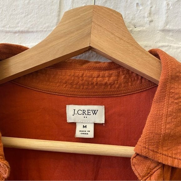 J. Crew || Button-through Shirtdress Belted Rust Orange Medium