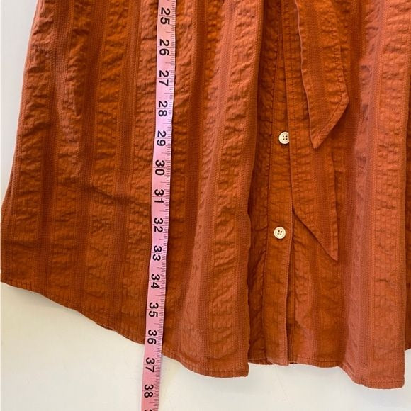 J. Crew || Button-through Shirtdress Belted Rust Orange Medium