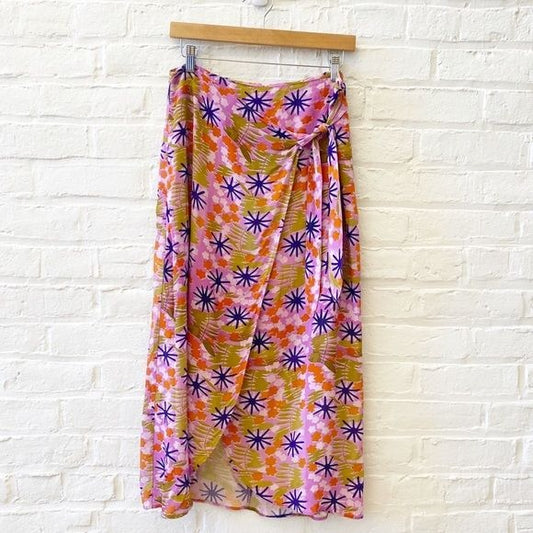 Anthropologie || Vera Floral Wrap Midi Skirt 8