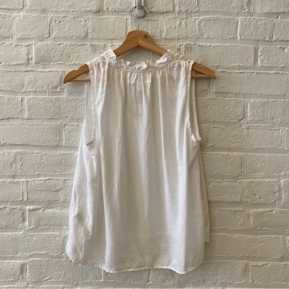 Anthropologie || Cloth & Stone Ruffle V-Neck Top White XS NWT