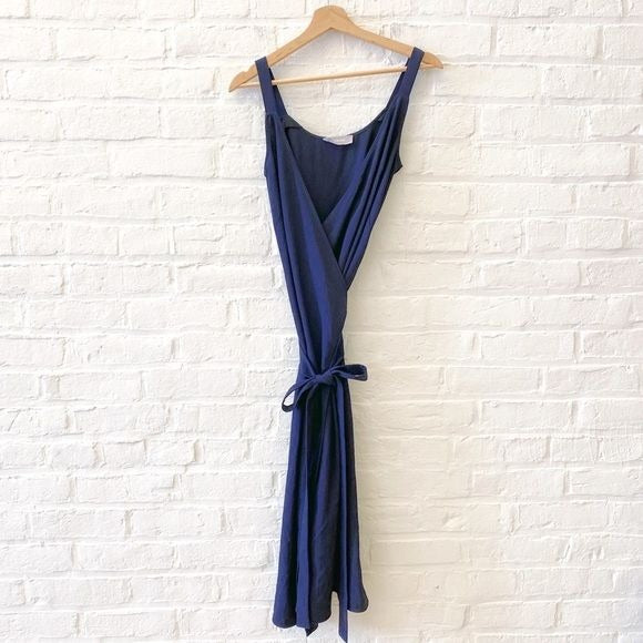 Everlane || japanese GoWeave Tank Wrap Dress Navy Blue 0