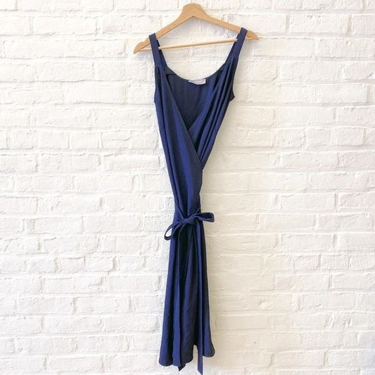 Everlane || japanese GoWeave Tank Wrap Dress Navy Blue 0