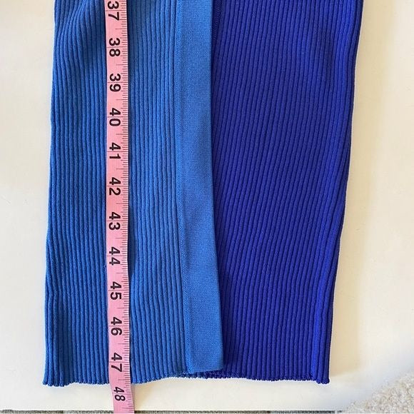 STAUD || Shoko Ribbed Color Block Sweater Midi Dress Cobalt Blue XS NWT