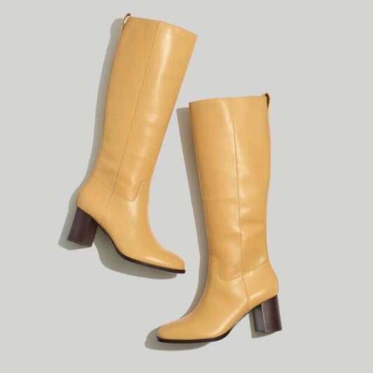 Madewell || The Selina Tall Heeled Boot in Desert Dune Tan Beige 7.5