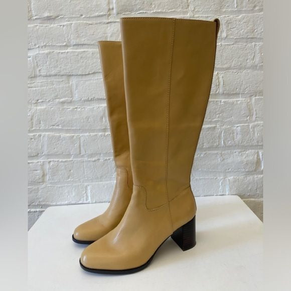 Madewell || The Selina Tall Heeled Boot in Desert Dune Tan Beige 7.5