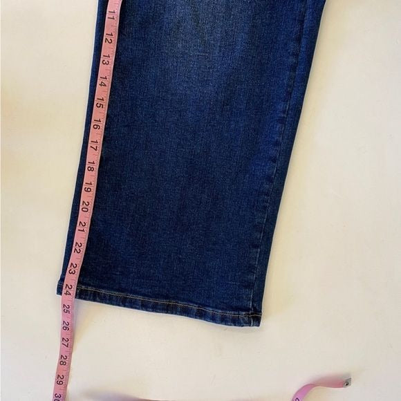 Love, Bonito || Safina High Rise Wide Leg Jeans Cropped Blue 25